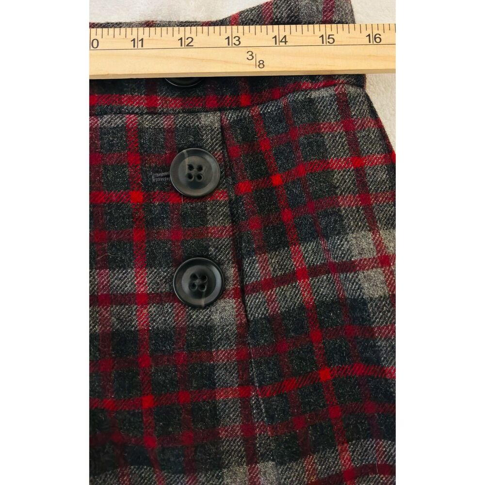 Gap Vintage Plaid Wool Blend Mini Skirt Red & Grey Size10 Preppy Y2K Holiday - Picture 7 of 8